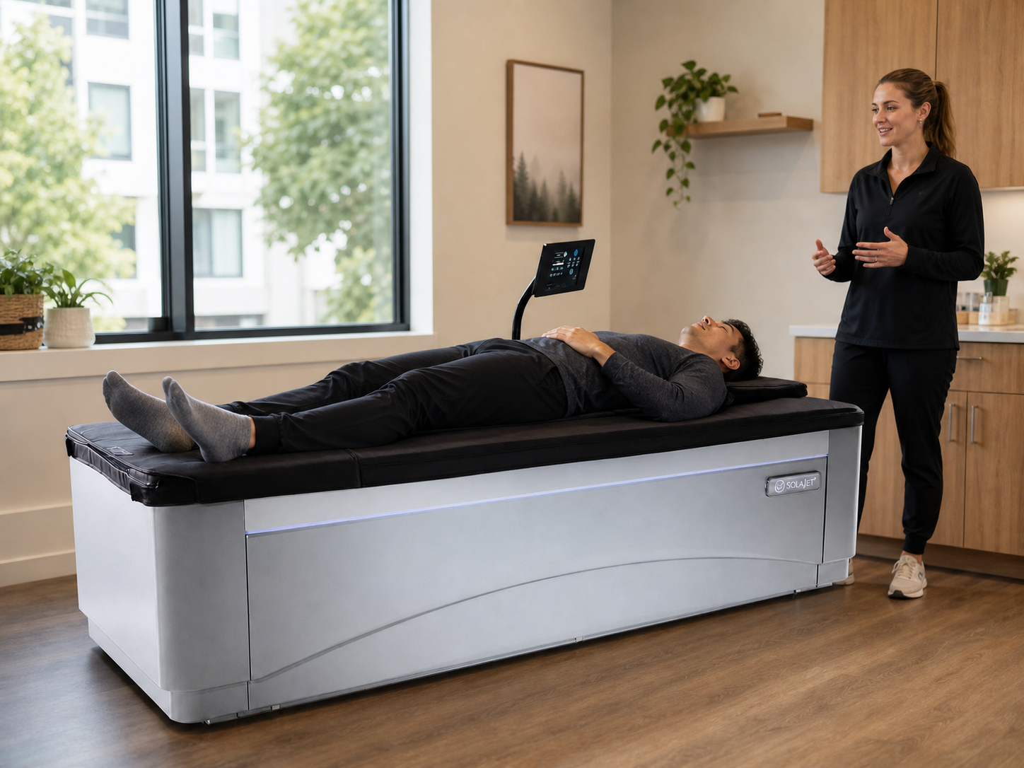 SolaJet dry hydrotherapy system in a modern facility