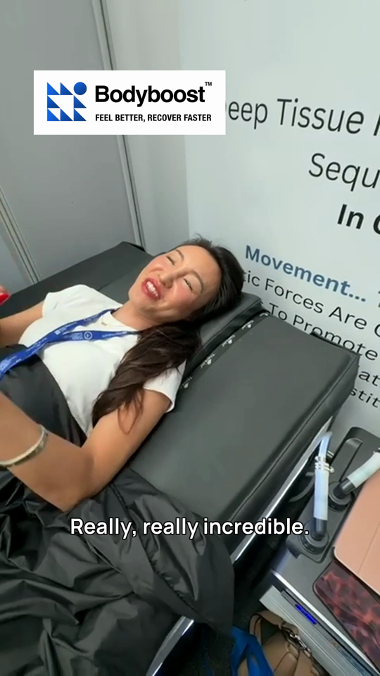Her first dry hydrotherapy experience